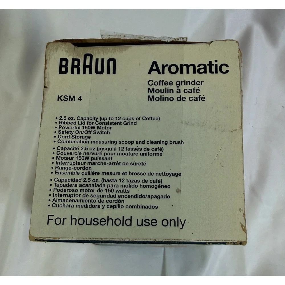 Braun Aromatic KSM4 Coffee Grinder Type 4041 w/ Box & Scoop Tested